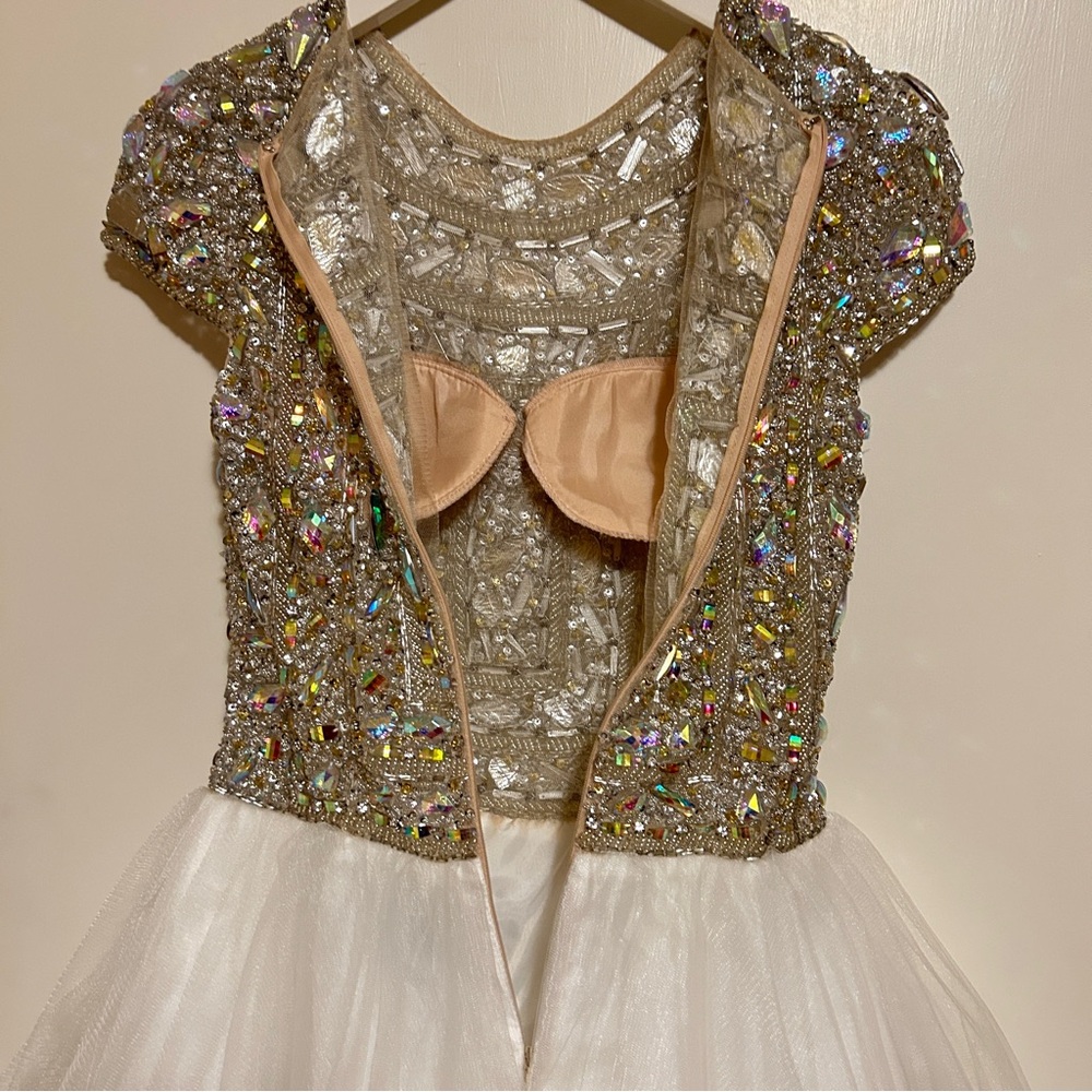 TERANI COUTURE SHORT BEADED JEWELS EMBELLISHED COCKTAIL DRESS Formal WeddingProm - Picture 9 of 16